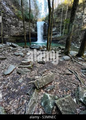 Cherokee Falls im Cloudland Canyon State Park in Rising Fawn Georgia USA. Winter. Stockfoto