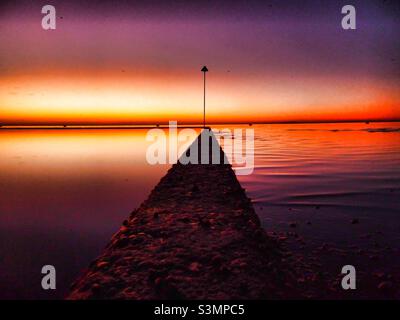 Shoebury East Beach im Morgengrauen Stockfoto