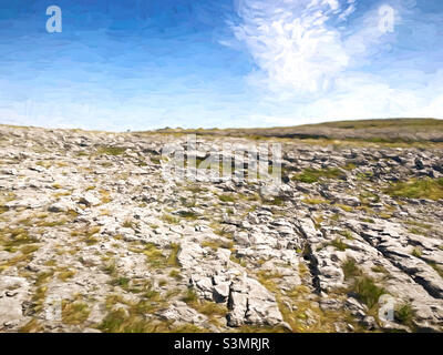 Die geologischen Gesteinsformationen der Karstlandschaft des Burren in der Grafschaft Clare Ireland Stockfoto