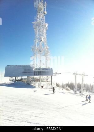 Mont Tremblant Kanada Ski Snowboarding Winterurlaub Stockfoto