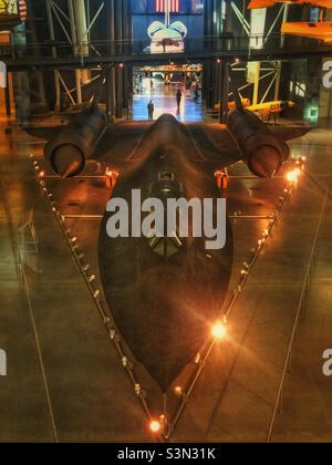 SR-71 Blackbird auf der Ausstellung im Steven F. Udvar-Hazy Center in Chantilly, VA Stockfoto