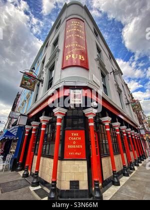 The Coach and Horses Pub in Soho, London Stockfoto