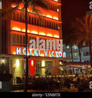 Januar 2022, Hotel Victor, Ocean Drive, South Beach, Miami Beach, Florida, Usa, Nordamerika Stockfoto