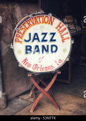 Eingang zur Erhaltungshalle im französischen Viertel, New Orleans Stockfoto
