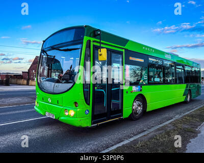 Green Leeds City Bus in Leeds Stockfoto