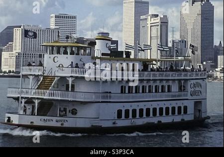 Das Flussboot am Mississippi River, die Kajun Queen, New Orleans, Louisiana Stockfoto