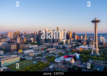 Sonnenuntergang in Seattle, Washington Stockfoto