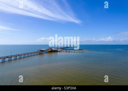 Der Fairhope Pier an der Mobile Bay Stockfoto