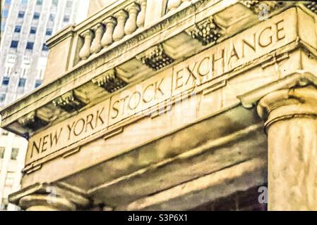 New York Stock Exchange Building Façade Stockfoto