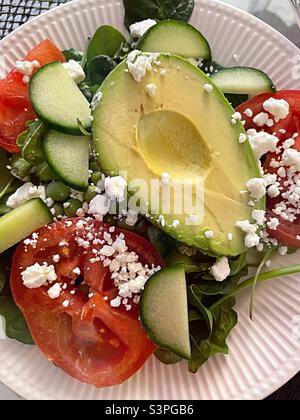 Nahaufnahme eines Gourmet-Salats Stockfoto