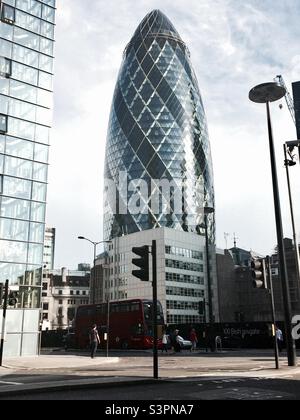 The Gherkin London, 100 Bishopsgate Construction Site, Construction London, Camomile St, Wormwood St, 2014, City of London, Buildings, London UK Stockfoto