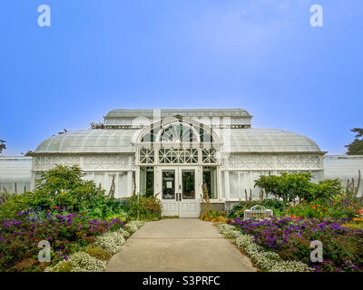 Volunteer Park Conservatory im Volunteer Park im Viertel Capitol Hill in Seattle, Washington. Stockfoto