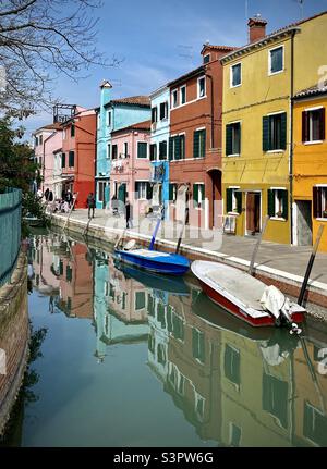 Burano Village, Italien Stockfoto