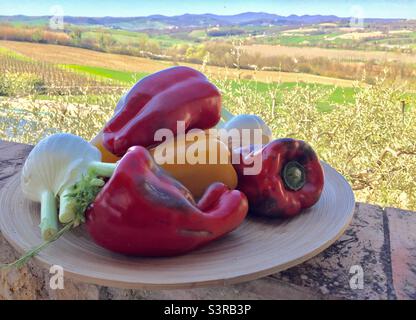 Sweet Peppers und Fenchel Umbria Stockfoto