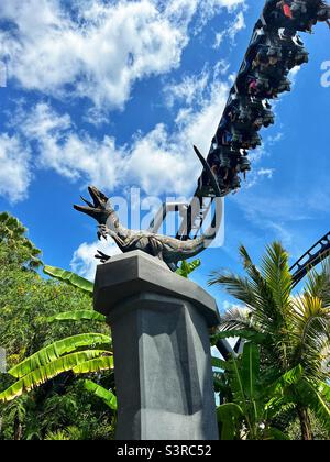 Velocicoaster Achterbahn auf Islands of Adventure in Orlando Florida Stockfoto