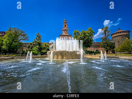 Castello Sforzesco, oder Castello Sforza, in Mailand, Italien Stockfoto