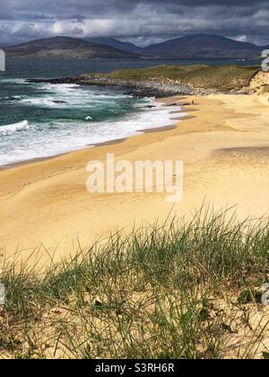 Traigh Mhor in Borve, Sandstrand auf der Isle of Harris, Schottland Stockfoto