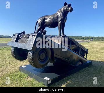 Geboren kostenlose Foundation Lion Skulpturen in Clifton Downs bristol. Stockfoto