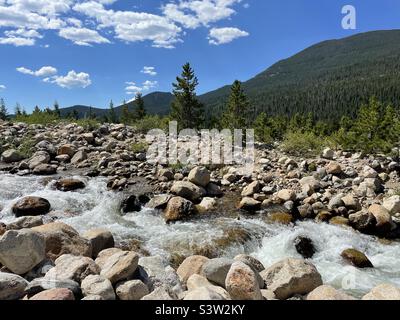 Alluvialer Fan Ich bin Rocky Mountain National Park in Colorado Stockfoto