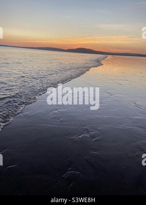 Sonnenuntergang Am Aberavon Beach Stockfoto