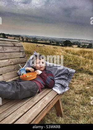 Camping Chill Stockfoto