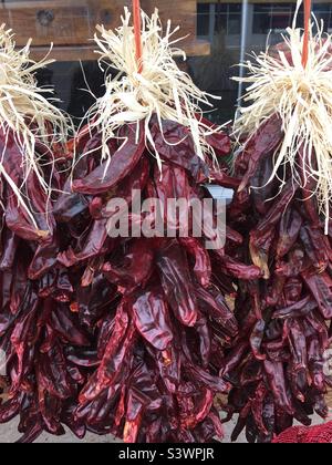 In New Mexico Getrocknete Chilli Stockfoto