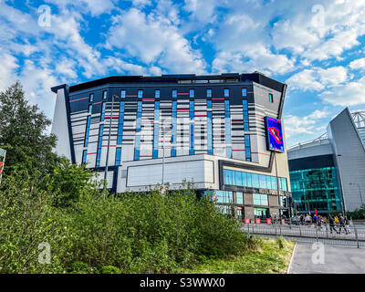 Hotel Football auf Sir Matt Busby Way Old Trafford Manchester Stockfoto