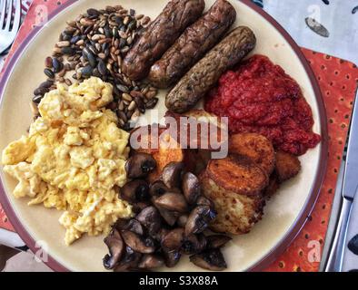 Vegetarisches Warmes Frühstück Stockfoto