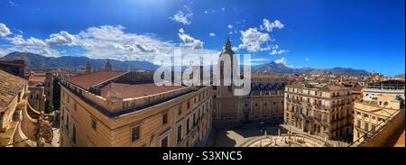 Blick von der Dachterrasse in Palermo Sizilien Stockfoto