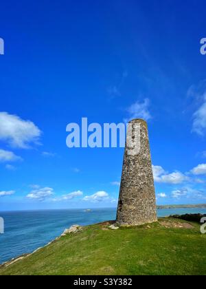 The Daymark, Stepper Point, North Cornwall, Oktober. Stockfoto