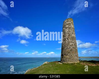 The Daymark, Stepper Point, North Cornwall, Oktober. Stockfoto