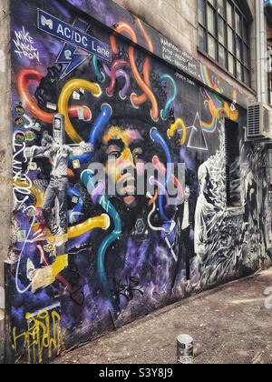 AC/DC Lane in Melbourne, Australien. Stockfoto