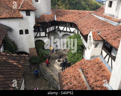 Schloss Dracula, Bran, Siebenbürgen, Rumänien, Hof, September 2022. Stockfoto