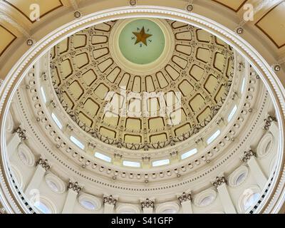 Gewölbte Decke des Texas StateCapital-Gebäudes in Austin. Keine Menschen. Stockfoto