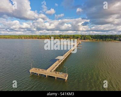 Der Fairhope Pier an der Mobile Bay Stockfoto