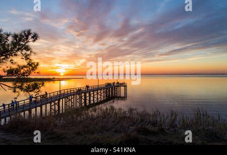 Bayfront Park in Daphne, Alabama bei Sonnenuntergang Stockfoto