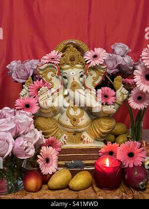 Lord Ganesha Altar Stockfoto
