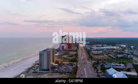 Orange Beach, Alabama bei Sonnenuntergang Stockfoto