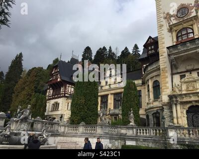 Schloss Peles, Sinaia, Siebenbürgen, Karpaten, Rumänien. September 2022, Außenansicht 8. Stockfoto