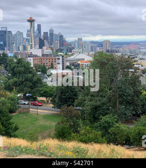August 2022, Blick von Kerry Park, Uptown, Seattle, Washington, USA Stockfoto