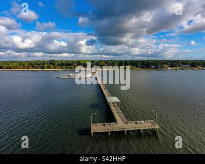 Fairhope Pier an der Mobile Bay Stockfoto