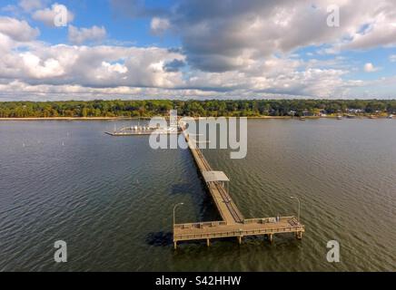 Der Fairhope Pier an der Mobile Bay Stockfoto