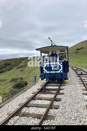 Tolle Orme-Straßenbahn auf Gleisen Stockfoto