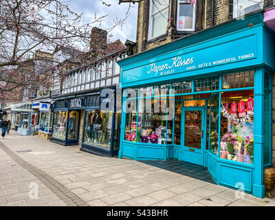 Geschäfte in Ilkley North Yorkshire Stockfoto