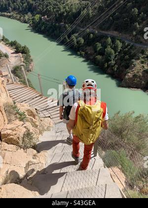 Geführte Wanderung entlang El Caminito del Rey Spanien Stockfoto