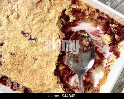 Kuchenabwurf von oben gesehen Stockfoto
