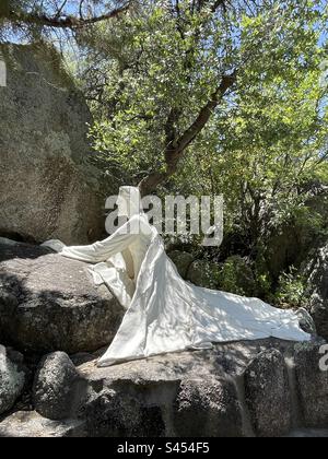 Jesus, Garten von Gethsemane, lebensgroße Statue, Heiliger Schrein Joseph, Stations of the Cross, eröffnet nach Yarnell Hill Fire 2013, nahe Granite Mountain Hotshots Memorial, Yarnell, AZ Stockfoto