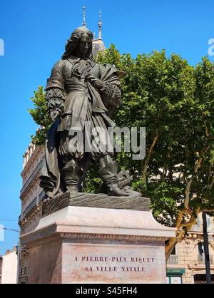 Statue von Paul Riquet in Beziers. Occitanie, Frankreich Stockfoto