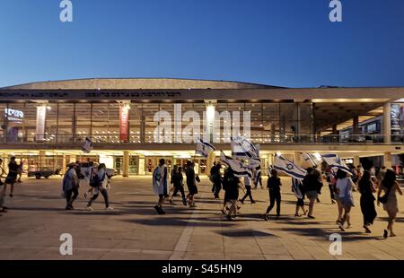 Juli 11. 2023, Tel-Aviv, Israel. Demonstration gegen den Justizwandel durch die rechte israelische Regierung. Stockfoto