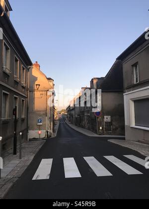 Blick auf die Straße La Charité sur Loire Stockfoto